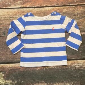 Joules Infant Harbour Long Sleeve Jersey Top in Blue and White Nautical Stripe
